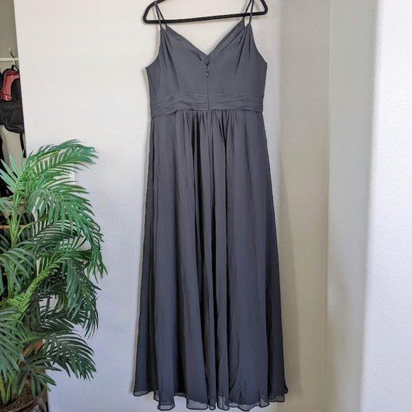 AW Bridal Joie Bridesmaid Formal Prom Special Occasion Dress, 16, Grey - Picture 7 of 10